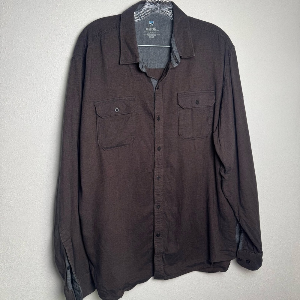 Kuhl Descendr flannel long sleeve shirt gray brown  Men’s XL‎ Gorpcore cabincore